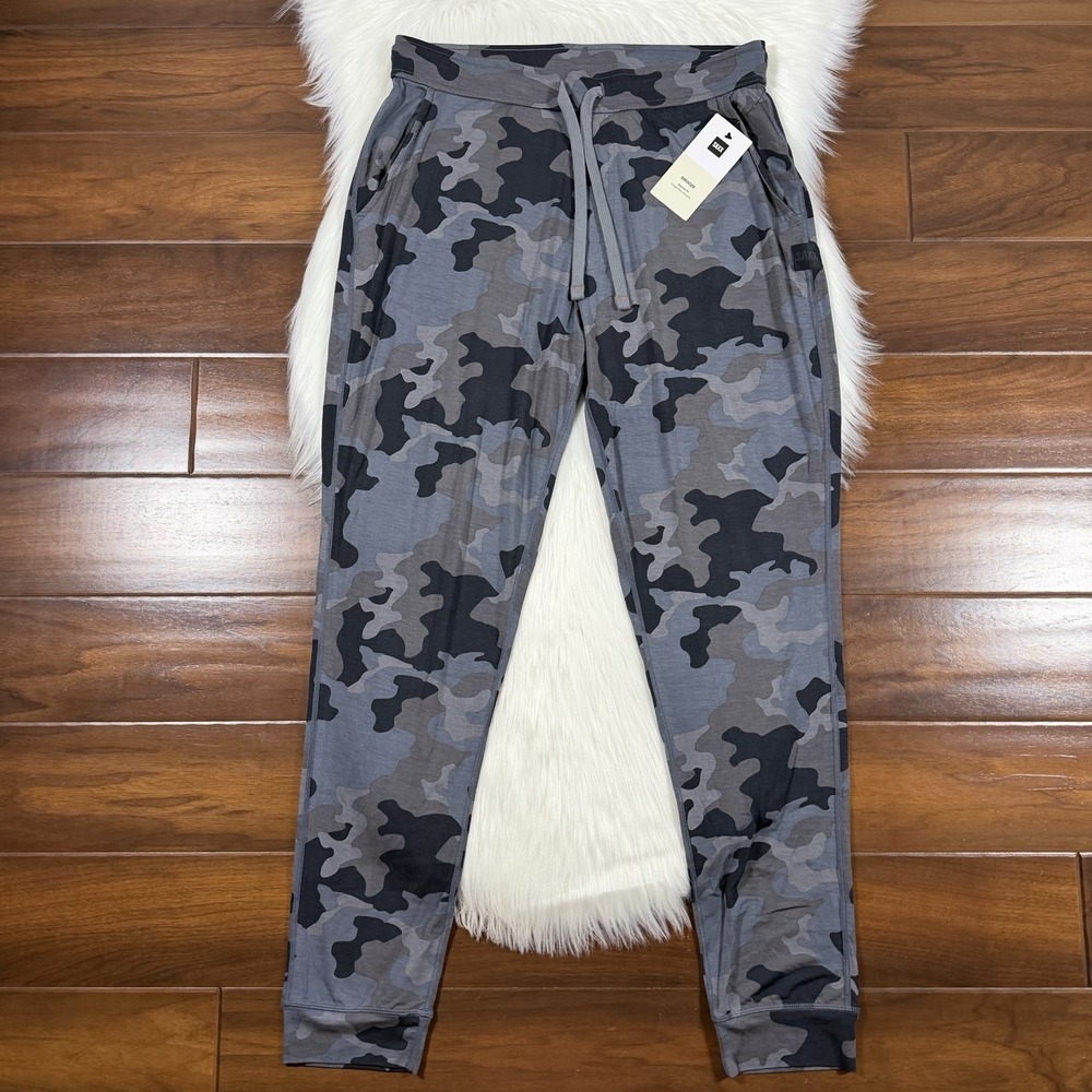 Saxx Size Medium Grey Camo Super Soft Modal Snooze Sleep Lounge Jogger Pants